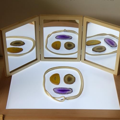 3-Panel Folding Mirror for Preschool Classrooms and Light Table Exploration