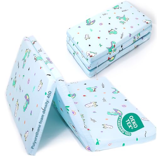Pack and Play Mattress 38" x 26" - Tri-Fold Breathable Playpen Foam Mattress