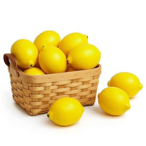 12PCS Large Artificial Lemons - 3.7" Faux Fruit for Decor