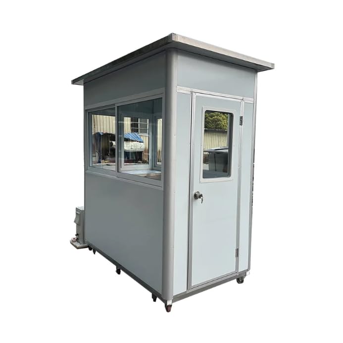 Guard Booth with AC & Heating 4x6.5ft Light Gray – Security, Climate Control