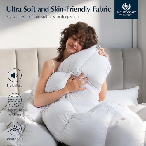 Pacific Coast All-Season White Goose Feather & Down Fiber Comforter, King