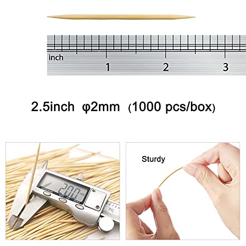 BLUE TOP Cello Wrapped Bamboo Toothpicks 1000 Pack - Food & Cocktail Picks