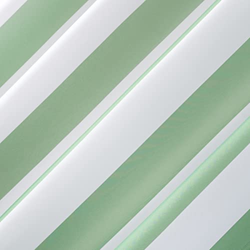 Sun Zero Valencia Cabana Stripe Indoor/Outdoor UV Protectant Energy Efficient Grommet Curtain Panel Pair, 54" x 95", Spa Green, 2-Pack