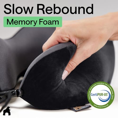 Ergonomic Memory Foam Travel Neck Pillow with Washable Cover