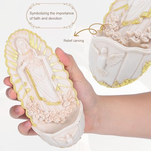 Guadalupe Resin Holy Water Font for Wall Hanging Home Decor