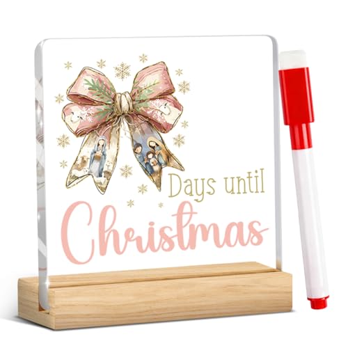 XCVXZCSDAF Christmas Days Till Christmas Countdown Sign - Xmas Countdown Calendar - Christian Holiday Decor - 4x4 Inch - Variation: Christmas02