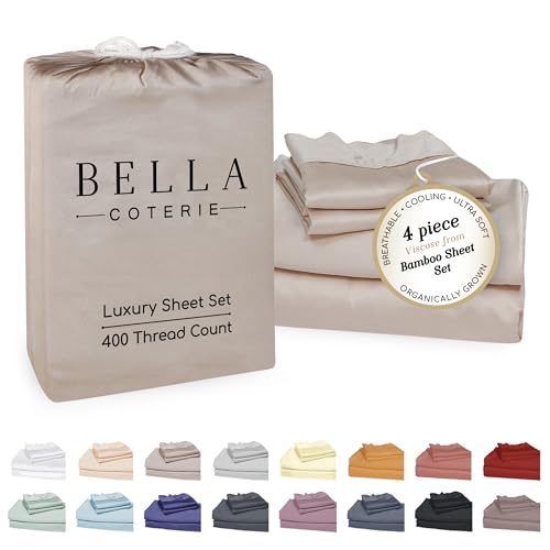 Bella Coterie Luxury Bamboo Viscose King Sheet Set - 18" Deep Pocket