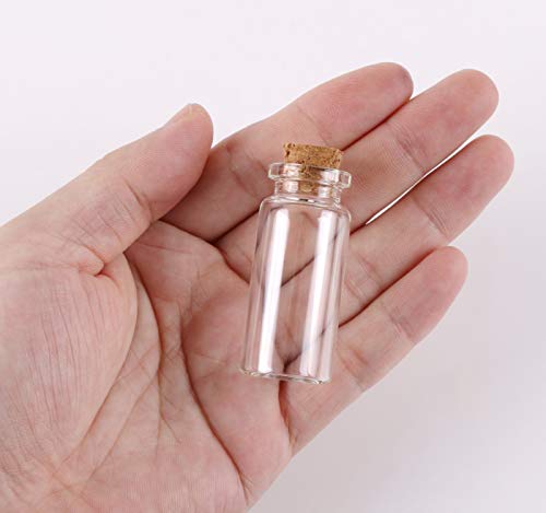 24-Piece Set 10ml Mini Glass Bottles with Cork Stoppers for DIY Crafts