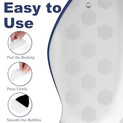 Anti-Slip Shower Stickers - 14 Pack Clear Hexagonal Bathtub Treads