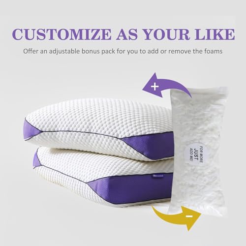 Adjustable Cooling Shredded Memory Foam Pillow - Queen 20x28