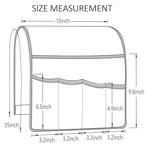 Non-Slip Sofa Armrest Organizer Caddy with Pockets for Remote and Tablet