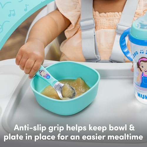 Toddler Tableware Set with Plate Bowl Fork and Spoon BPA-Free