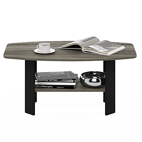 Modern Coffee Table with Open Shelf, Engineered Wood, 35.5-inch