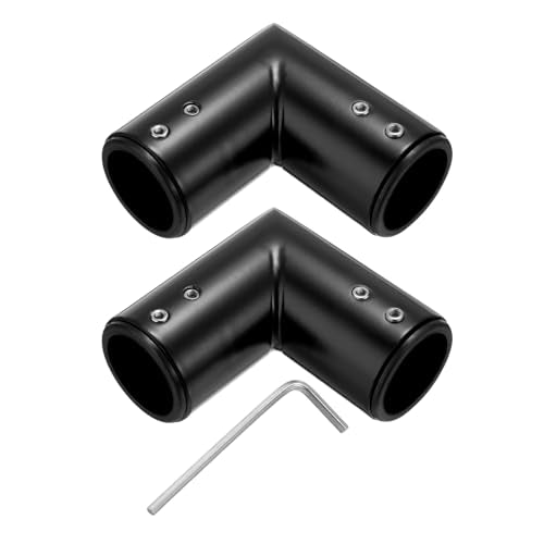 2-Piece Stainless Steel Adjustable Corner Curtain Rod Connector for 1-Inch Rods