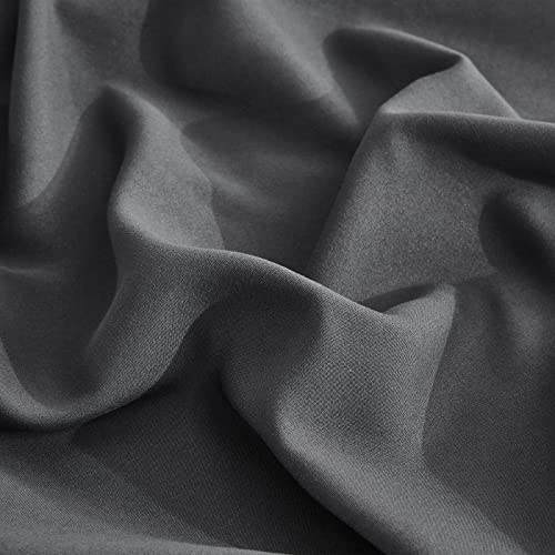 King Size Ruffle Skirt Bedspread 3-Piece Set with 30" Drop, Dark Grey