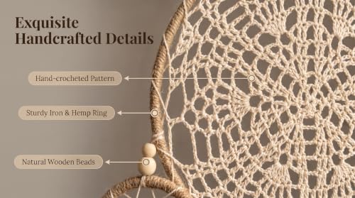5-Piece Moon Phase Dreamcatcher Set, Boho Macrame Wall Hanging Decor