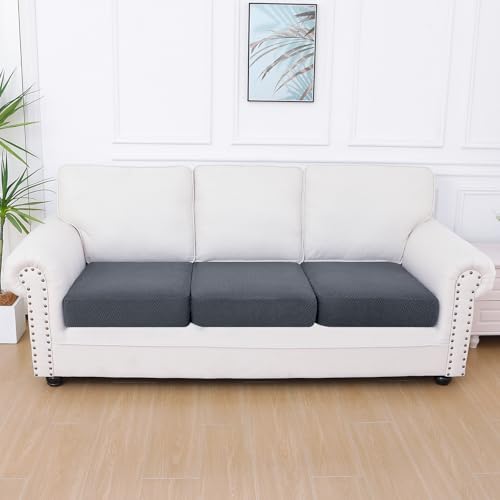 Waterproof Couch Cushion Covers, Non-Slip Stretch Slipcover, 3 Pieces, Grey