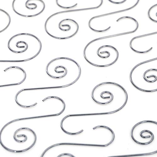 Silver Christmas Tree Ornament Hooks - 120 Pack Metal Wire Hangers