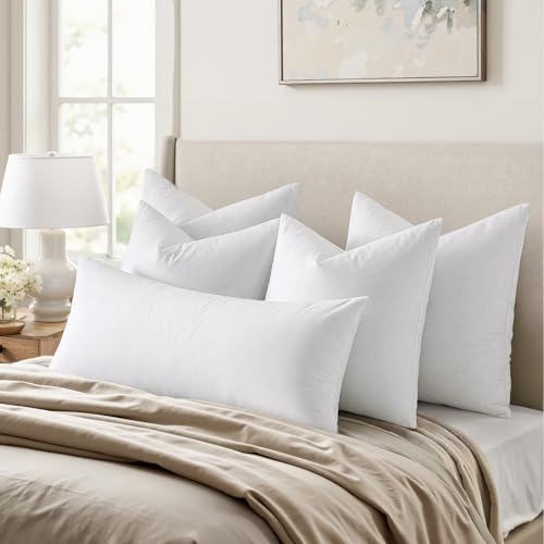 MIULEE 26x26 Euro Pillow Inserts Set of 2 - Feather Down Throw Pillows
