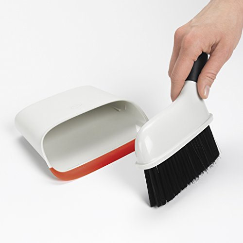 Compact Dustpan and Brush Set with Soft Rubber Lip & Angled Handle