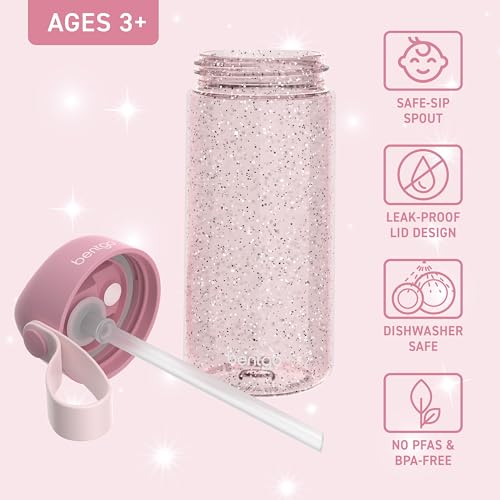 Kids Leak-Proof Water Bottle with Straw - 15 oz BPA-Free Tritan