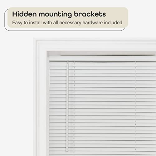 Cordless Room Darkening Mini Blinds, 29x64 in, Pearl White