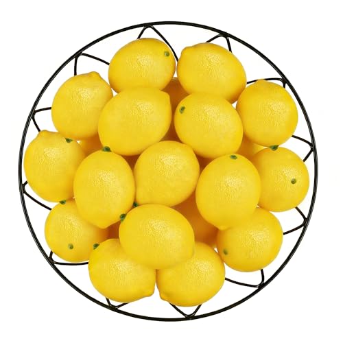 20Pcs Realistic Artificial Lemons for Kitchen Decor - Matte Finish