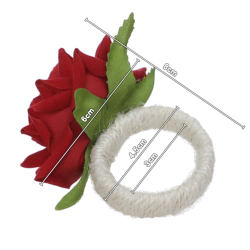 48Pcs Red Rose Napkin Rings Set of 48 for Wedding Christmas – LXKBD