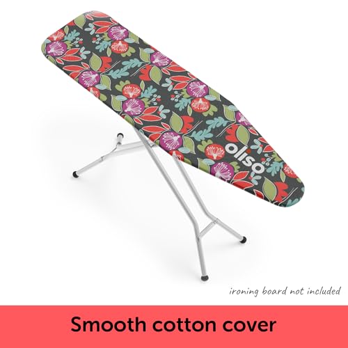 Oliso Floral Cotton Ironing Board Cover & Pad - Fits 15x54 Inch Standard Boards