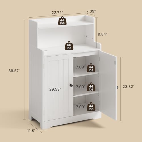 2-Piece Bathroom Storage Cabinet Set, Freestanding Linen Tower & Floor Organizer
