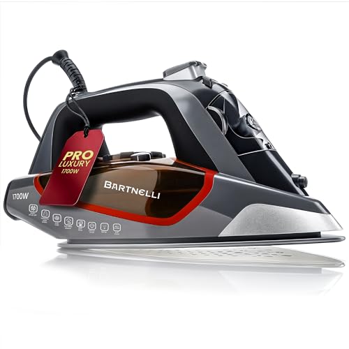 Bartnelli Pro Luxury Steam Iron - 1700W Commercial Iron with Ceramic Soleplate