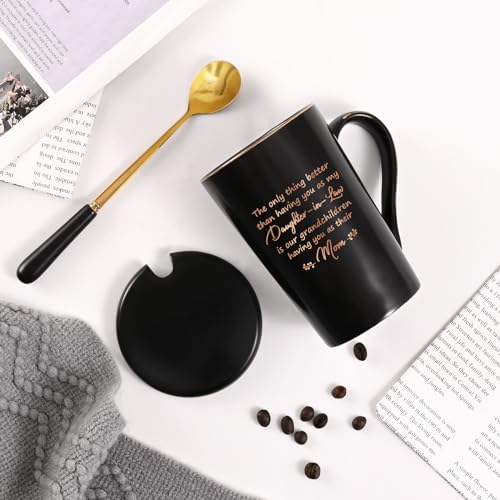 YHRJWN Daughter-in-Law Gift Mug - Only Thing Better Than Having You - Black, 14 Oz Mother’s Day & Gift