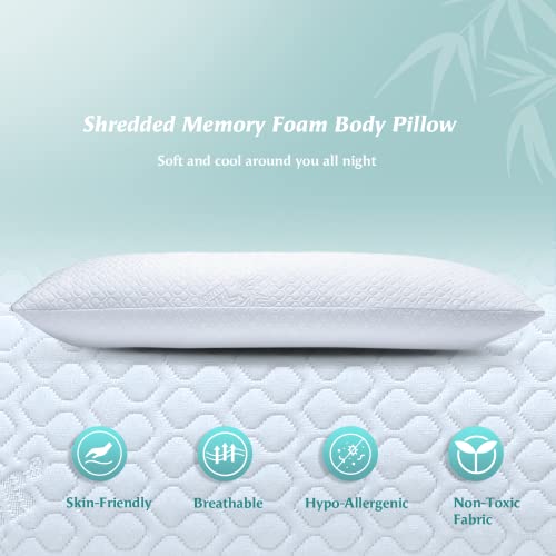 Cooling Memory Foam Body Pillow for Adults - Adjustable 20x54