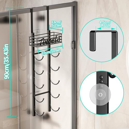 HapiRm 6-Tier Over the Door & Wall Mount Towel Rack with Storage Basket