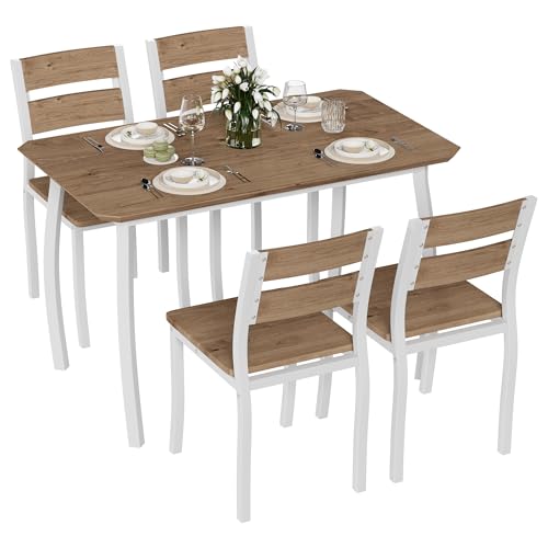 4-Piece Dining Table Set for Small Spaces, Compact Kitchen Table and Chairs