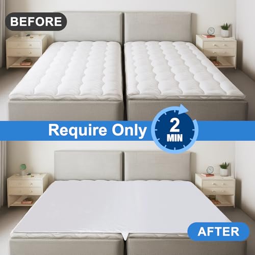 3-in-1 Bed Bridge Twin to King Converter with Fitted Sheet - 78" x 75"