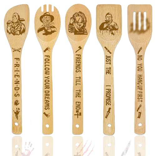 Horror Movie Wooden Spoon Set - Spooky Kitchen Decor & Gift for Fans