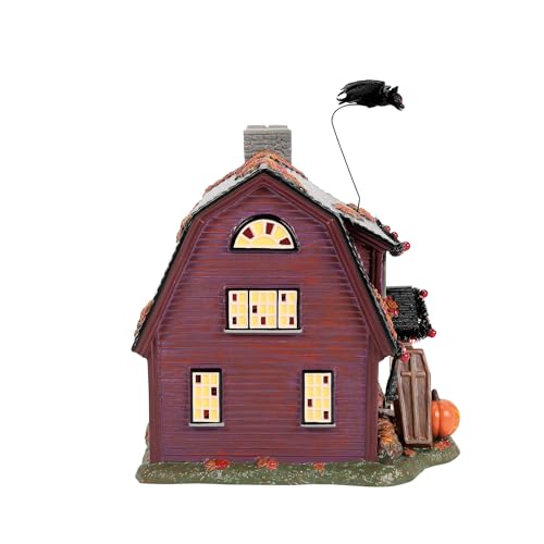 Lighted Halloween Vampire House Ceramic Village Building Decor, 7.87-Inch