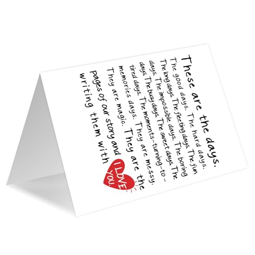 Anniversary Greeting Card for Husband Wife, 8x5.3 Inch Linen Cardstock