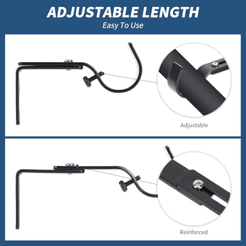 Adjustable Curtain Rod Brackets - Heavy Duty Iron Wall Hooks for 1 Inch Rods