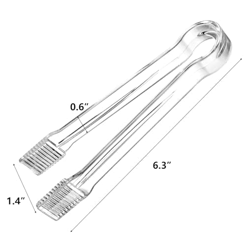 16Pcs Clear Plastic Ice Tongs & Scoops Set for Buffet & Party Use