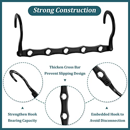 6 Pack Space Saving Hangers Heavy Duty Black Closet Organizers
