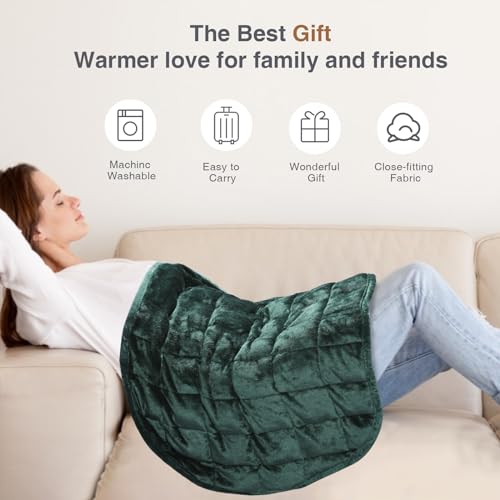 7lbs Weighted Lap Blanket for Adults - Cozy Flannel Travel Pad
