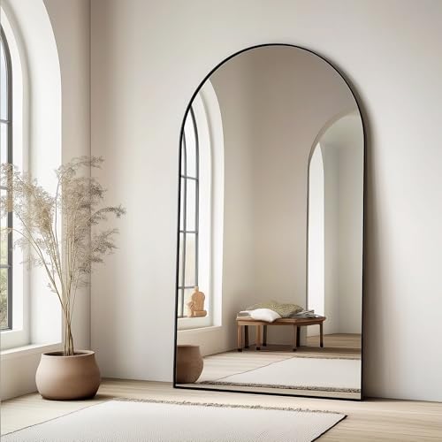 Arched Full Length Floor Mirror, 76" x 34" Shatterproof Body Mirror