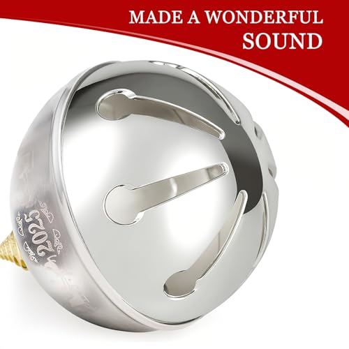 2025 Christmas Sleigh Bell Ornament, Stainless Steel Holiday Keepsake