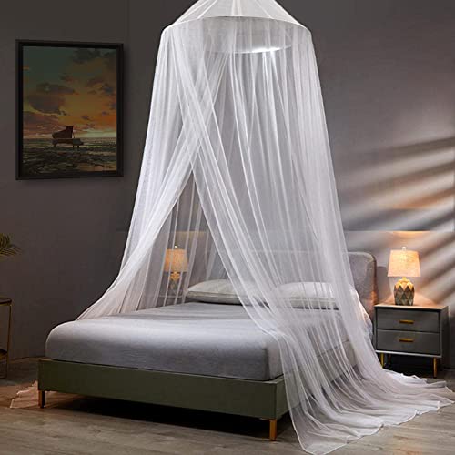 Dome Bed Canopy Mosquito Net - Fine Mesh Hanging Curtain for Twin & Queen Beds