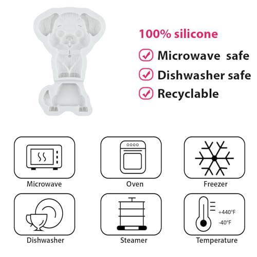 QDMOLDS Sitting Puppy Dog Silicone Fondant Mold – Non-Stick Candy & Cake Topper