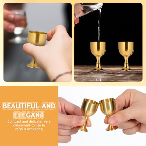 Brass Offering Goblet Set - 2 Piece Altar Water Cup for Ritual Worship