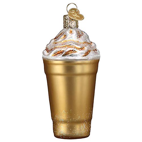 Blended Coffee Glass Christmas Ornament Hand-Painted Holiday Decoration