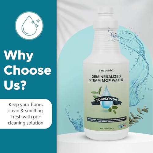 Demineralized Steam Mop Cleaning Solution - Eucalyptus Mint, 32 oz